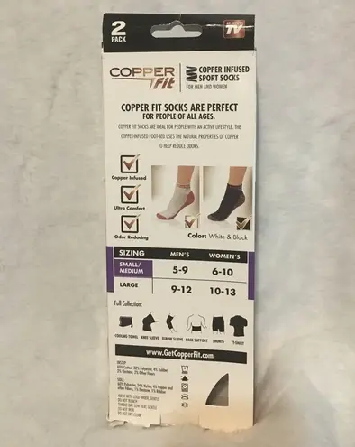 Copper fit socks one pair left size small