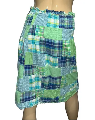Lord & Taylor Vintage Women’s Size S Green Cotton Plaid Madras Midi Skirt
