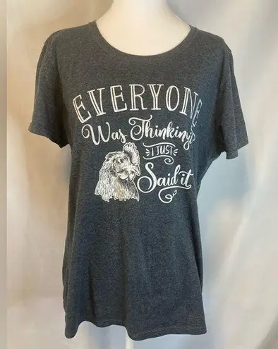 Lost Creek Outfitters Chicken Graphic T Shirt I Just Said It 2XL Shirt Sleeve Gray Size 2X