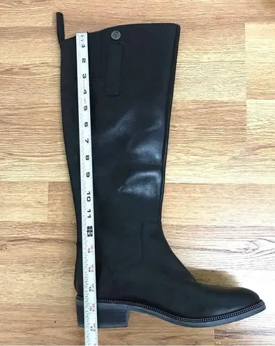 Franco Sarto  Becky Black Leather Knee High Boots Back Zip Round Toe Size 7 New