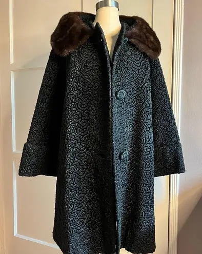 Vtg. Mink Astrakin by Lepshire made in France. Black