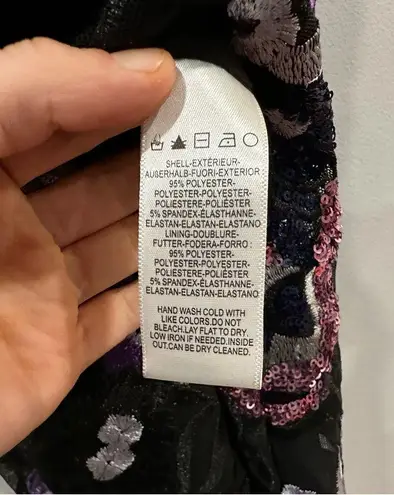 Dress the Population Emery Floral Sequin Long Sleeve Midi Dress Lavender Multi