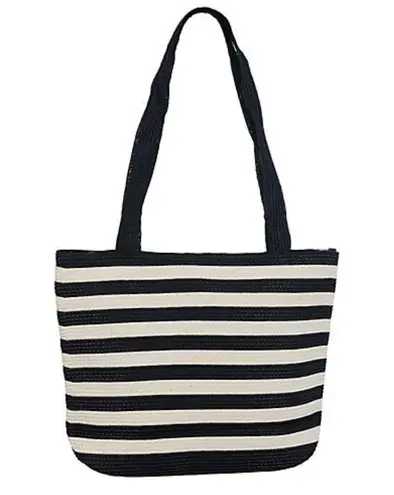 Denim & Co. Natural Straw Vacation Travel Summer Lined Beach Bag with Zipper