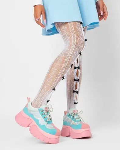 Koi Footwear - INFINITY ZONE CHUNKY TRAINERS - PINK/blue holographic dolls kill
