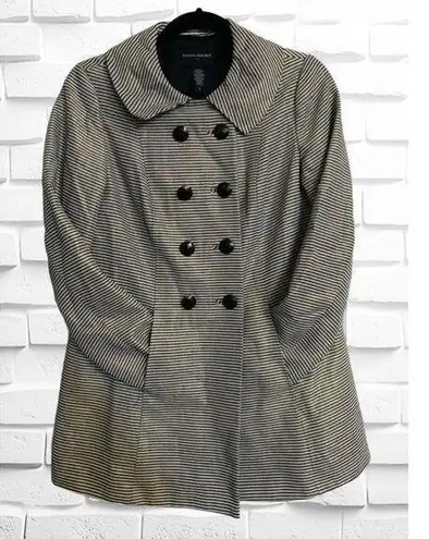 Banana Republic  Women’s Small Metallic Striped Double Breasted Pea Coat • Lined