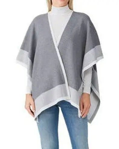 Rachel Roy Collection Gray Combo Colorblock Open Short Sleeve Shawl Size Large