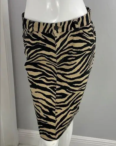 Ralph Lauren  Zebra print pencil skirt with belt loops and pockets