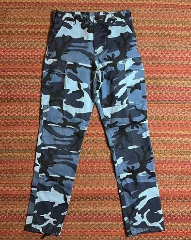 AUTHENTIC BLUE ARMY MILITARY CAMO CARGO UTILITY PANTS Size 30
