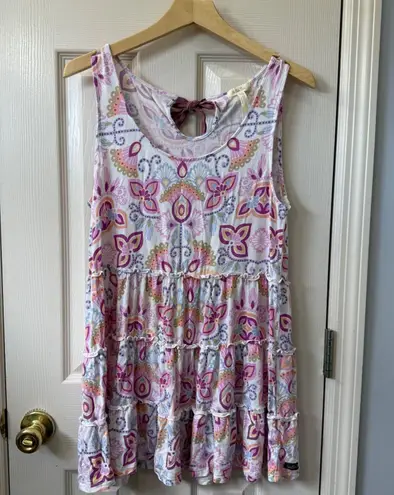 Matilda Jane Tiered Tunic Tank Top Sleeveless Pink Paisley Print Women's M