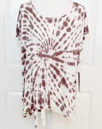 Nanette Lepore Tie Front Tie Dye T-Shirt White Size 1X New With Tags