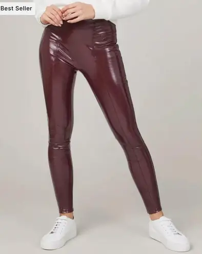 Spanx NWT  Faux Patent Leather Leggings Ruby