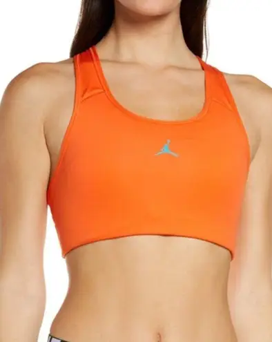Nike Jordan Jumpman Sports Bra In Orange/ Blue Lagoon
