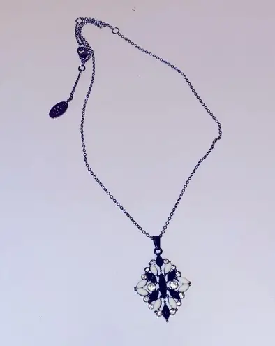Amrita Singh Black and Ivory pendant necklace. Crystal accents. Lobster claspNWT