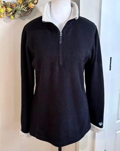 Kuhl Alfpaca Quarter Zip Fleece Outdoor Pullover in Black and Tan Womens M💛