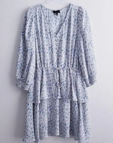 Lucy Paris Long Sleeve Printed Ruffle Mini Dress