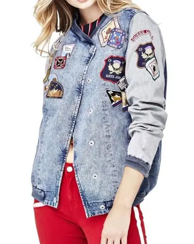 Guess  Original Patchwork Denim Bomber Jacket Y2K Fairy Cowgirl Gorpcore Boho S