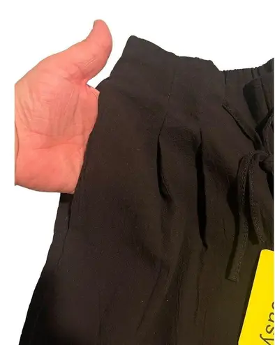 Yoeasy Pants Womens Medium Crepe Linen Drawstring Wide Leg High Waisted NEW