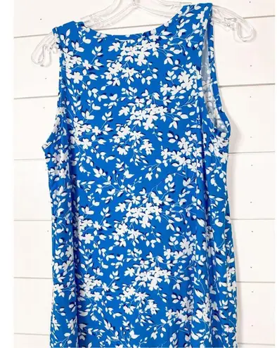Draper James NEW Women's Floral Ruffle Sleeveless Nightie Blue White Medium