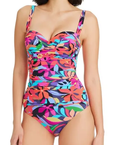 Bleu Rod Beattie Bleu by Rod Beattie NEW Women's Bold Rush Shirred One-Piece Swimsuit 12 L - Image 1