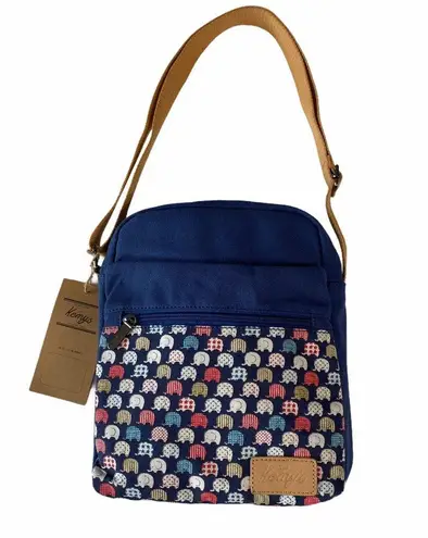 new Kemy’s ☀︎︎ Crossbody Purse Handbag Bag ☀︎︎ Elephant Print ☀︎ Navy Blue ☀︎