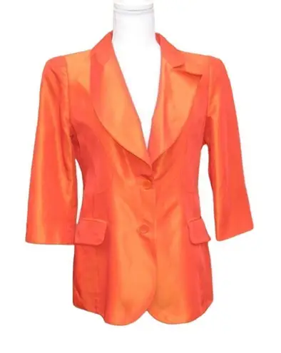 Orange Iridescent Jacket Blazer Orange Size 8