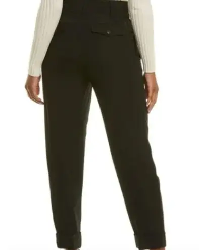 Karl Lagerfeld Paris High Rise Pleated Cuff Dress Pants Black Size 6 NEW