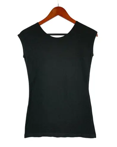 Mod Bod Womens Black Sleeveless Fitted Top S Cotton & Spandex Blend