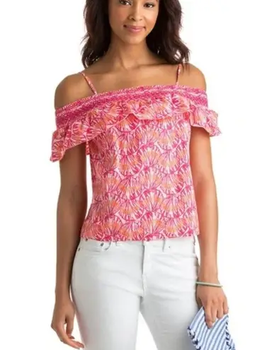 Summer Pink Ruffle spaghetti Strap Top Medium