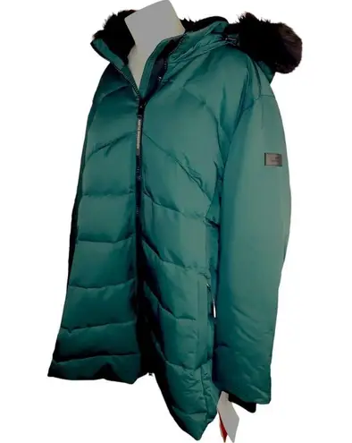 Artic Expedition Curved Hem Down Parka with Detachable Hood Emerald 2X NWT Green