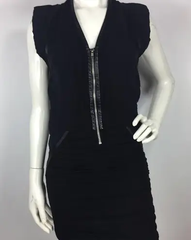 IRO Jadela Mesh Black Dress Leather Trim