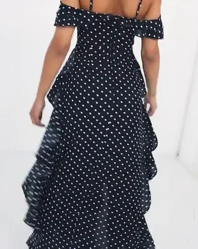 Pretty Little Thing Black Polka Dot Dress Size 2