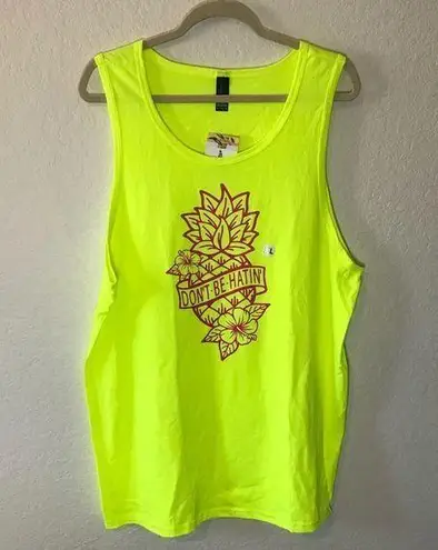 Dist Rict Yellow Pineapple Don’t Be Hatin Tank Top Sz XL BNWT by