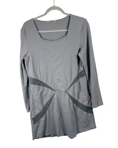 Prairie Underground Airstream Tunic Top Grey Pockets Organic Cotton Women Medium Gray