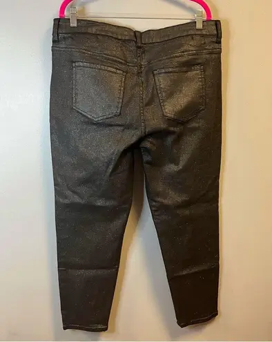 Universal Standard Jeans Seine High Rise Skinny Jeans in Shimmer Black Sz 14 EUC