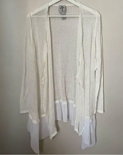 Rain + Rose Cardigan Sweater Whisper White Knit Lightweight Casual Neutral White