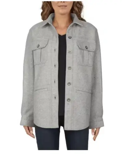 Natural Reflections Shirt Jacket Women 1X Heathered Gray Chore Outdoorsy Durable