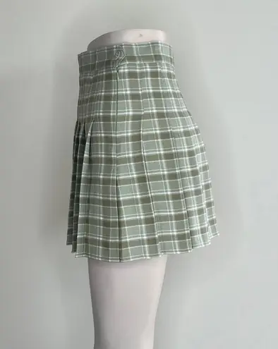 The Comfy  And Ready Plaid Skorts In Mint Green Size XS