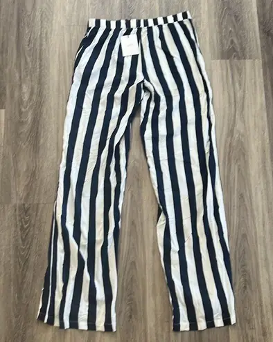 ONIA  Wide Leg Pants White Blue Navy Mila
Beach Striped Anthropologie Médium