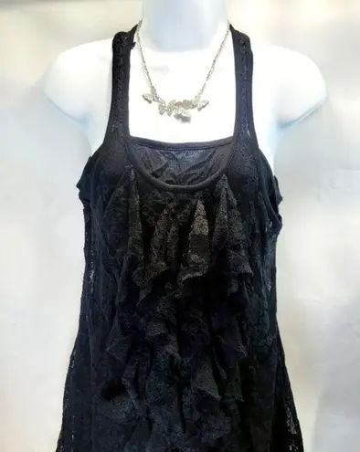 Simply Irresistible layered ruffle lace halter top with built