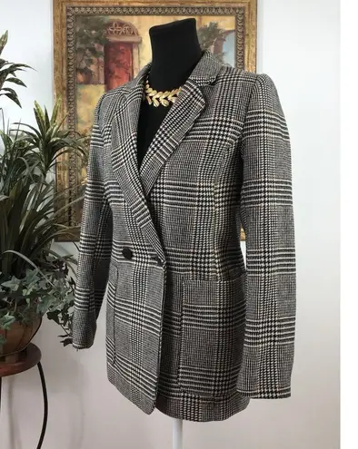 H & M Women Jacket 2 Long Sleeve Academia Old Money Executive Plaid Houndstooth Size undefined