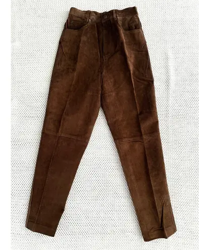 Contrasts Vintage Deadstock Brown Leather High Rise Straight Leg Pants 11 Korea