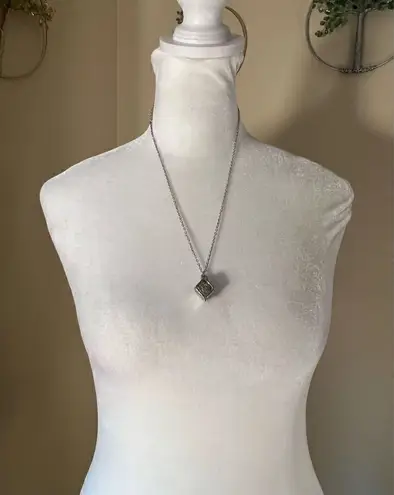 Silver Tone Tree Cage Box Glow in the Dark Necklace