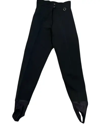 Vintage Kaelin Schoeller Stirrup Stretch Snow Ski Pants Black Wool Blend Size 6