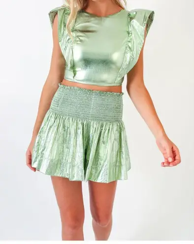 Koch Erica Mint Metallic Skirt/ Shorts Size Small