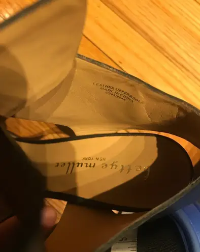 Bettye Muller Sandals Leather Block Whimsy Coastal Chunky Ankle crisscross Strap D’orsay Luxury Design Heels Sz 9