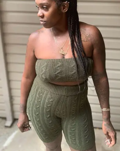 Women’s Olive Green Crochet Two