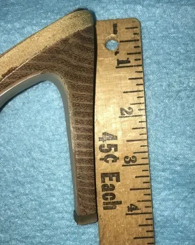 Paprika booties clogs slip on suede lace ups stacked heel tan size 5 1/2