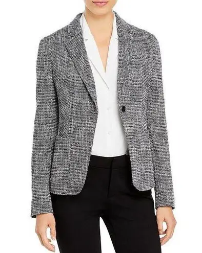 Hugo Boss  Size 10 Jasulia Tweed Blazer Jacket Career Single Button Closure EUC