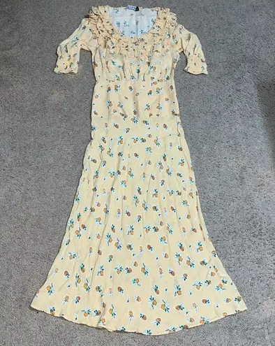 Rixo London Belle Floral Gingham Check Silk