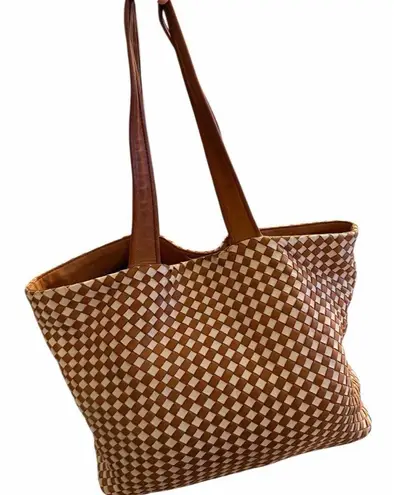 Robert Zur RINA Tote True Glove Leather Chestnut Brown & Beige Large Travel tote